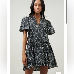 Sugarlips Larsa Onyx Geometric Rock A By Trapeze Mini Dress